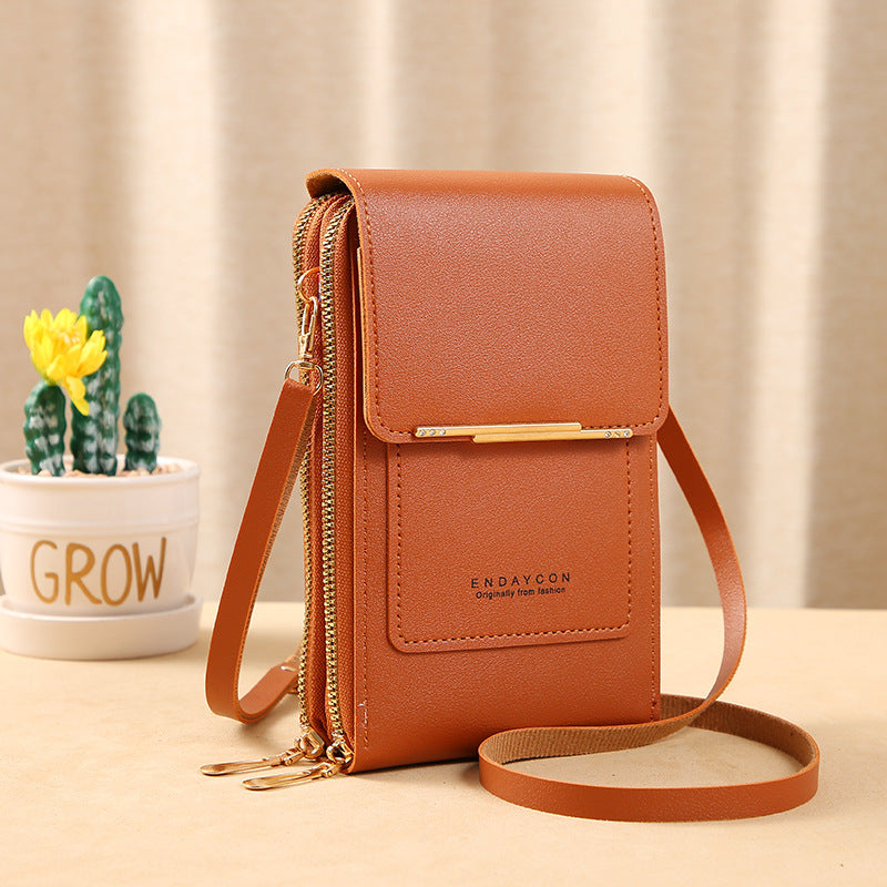 Damen Touchscreen Umhängetasche - Kompakte Handy Messenger Bag