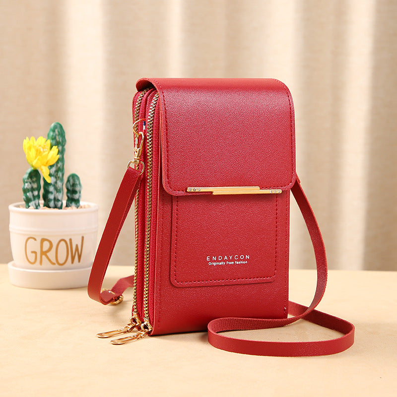Damen Touchscreen Umhängetasche - Kompakte Handy Messenger Bag