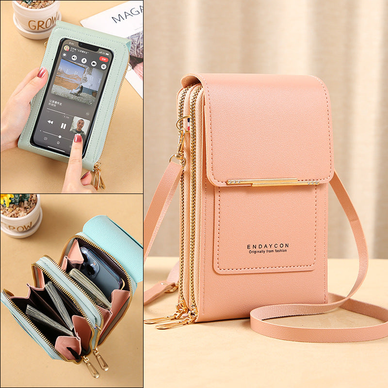 Damen Touchscreen Umhängetasche - Kompakte Handy Messenger Bag