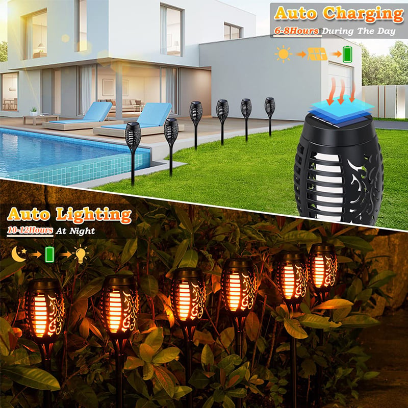 Solarleuchte Garten Außen – Kabellose LED Gartenleuchte mit Lichtsensor IP65