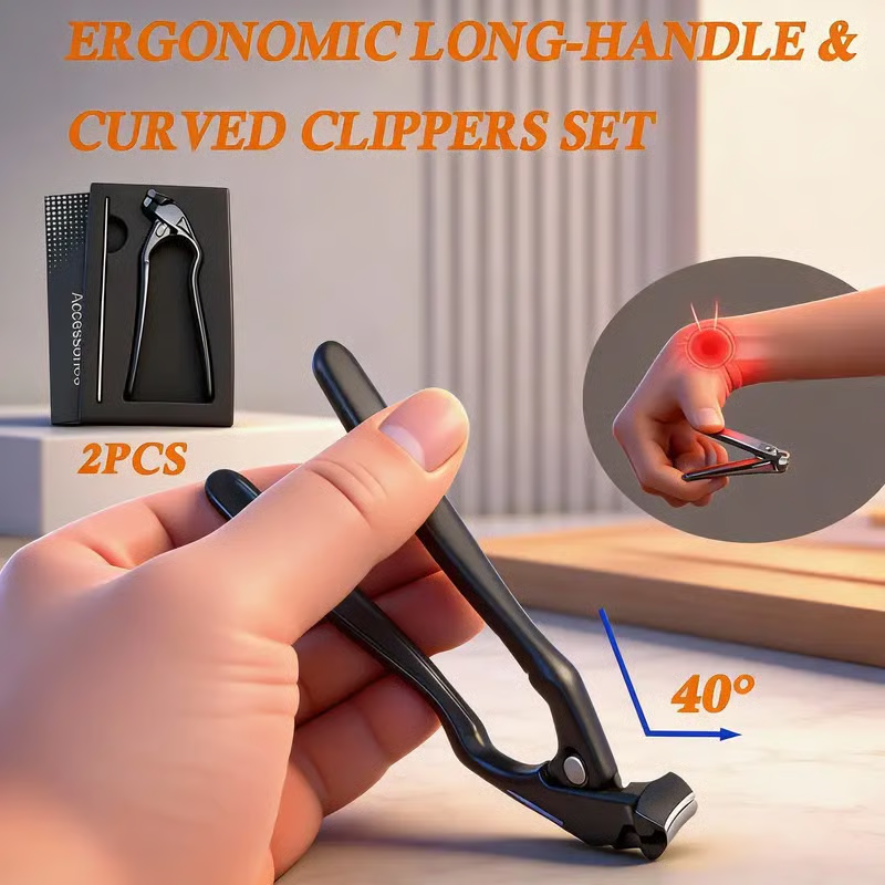 Nagelknipser Edelstahl Profi - Ergonomisch mit Nagelfeile Set