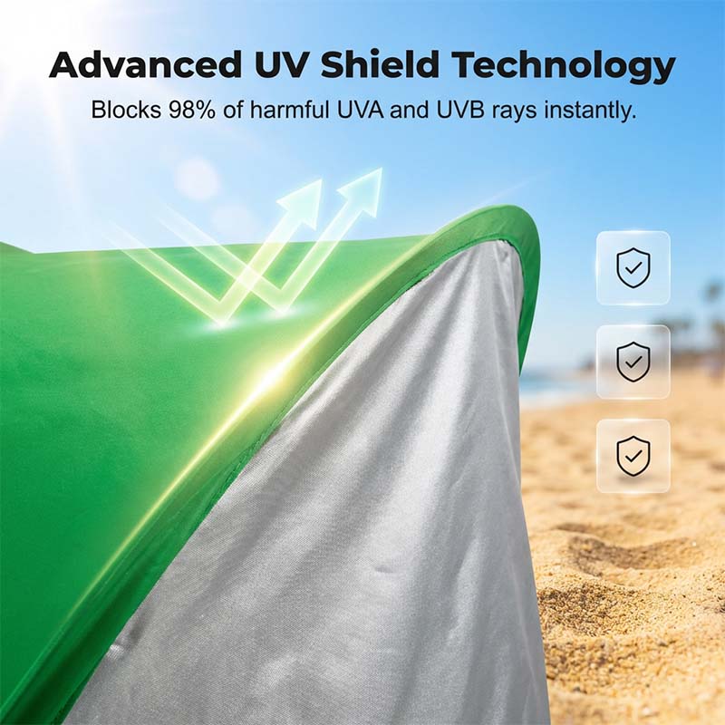 Pop-Up Strandmuschel mit UV-Schutz - Ultraleicht & Sekundenschnell