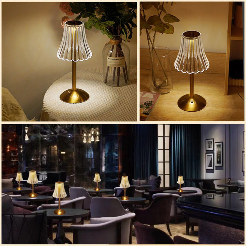 Kabellose Tischlampe mit Touch-Dimmer und Akku im Retro-Design