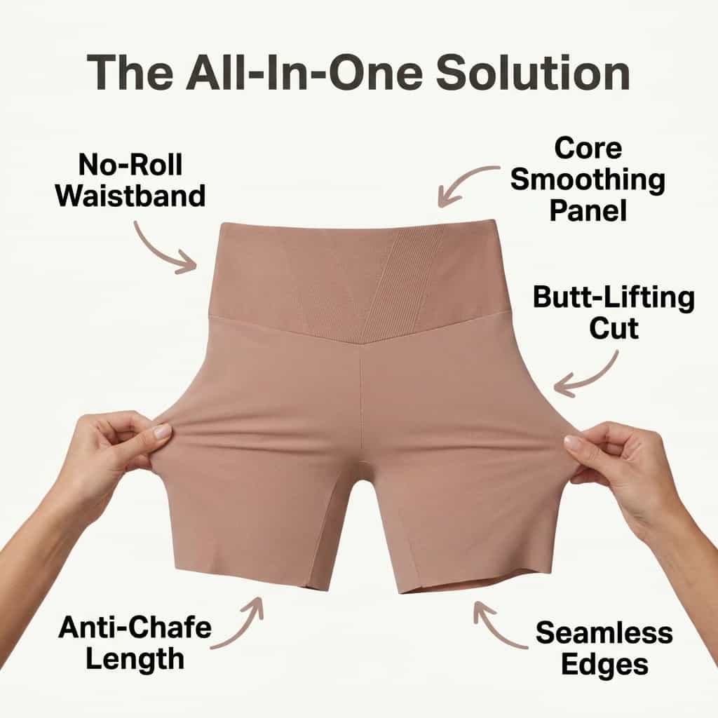 Nahtlose Shaper Shorts Damen - Anti Chafing Unterhose für Komfort