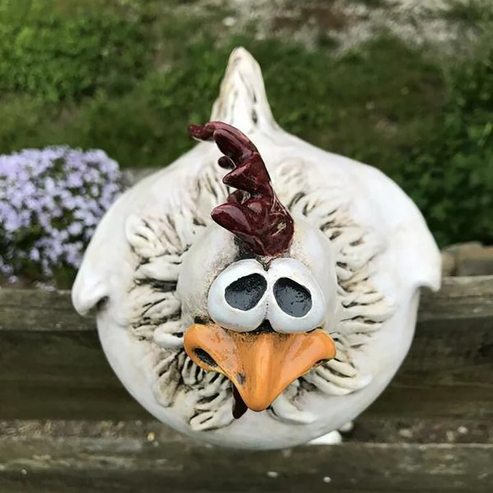 Hahn Garten Deko Figur aus Harz - Wetterbeständig 16cm