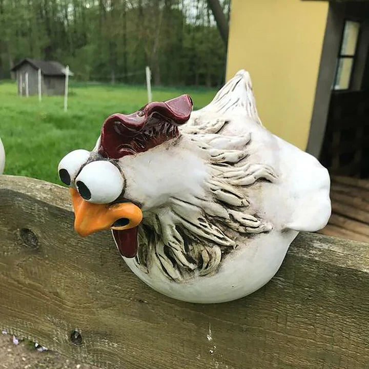Hahn Garten Deko Figur aus Harz - Wetterbeständig 16cm