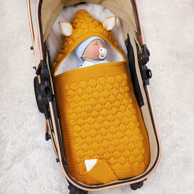 Baby Schlafsack Gestrickt Baumwolle - Knöpfe Verschluss 3-6 Monate