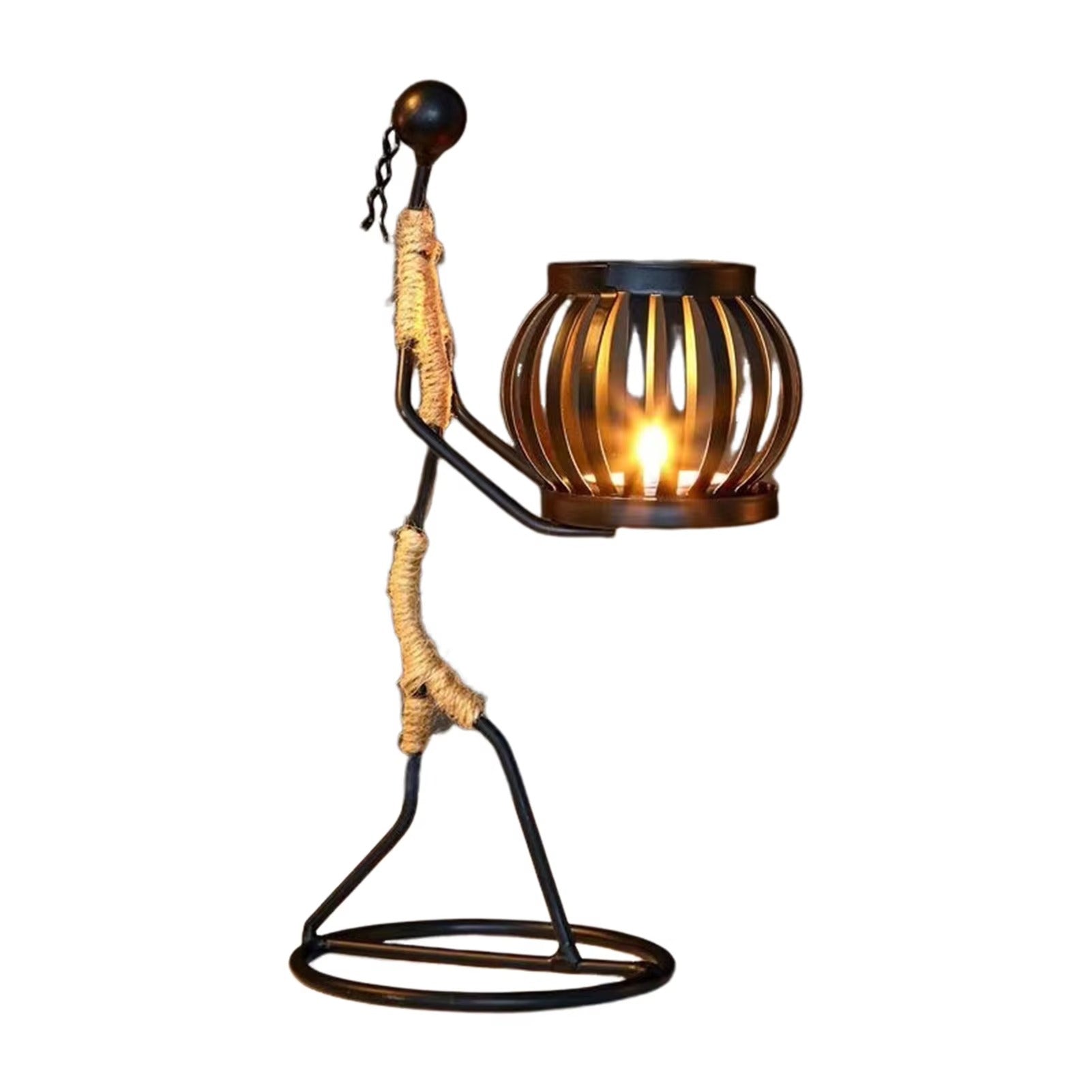 Kerzenständer Metallfigur Vintage – dekoratives Windlicht für Zuhause