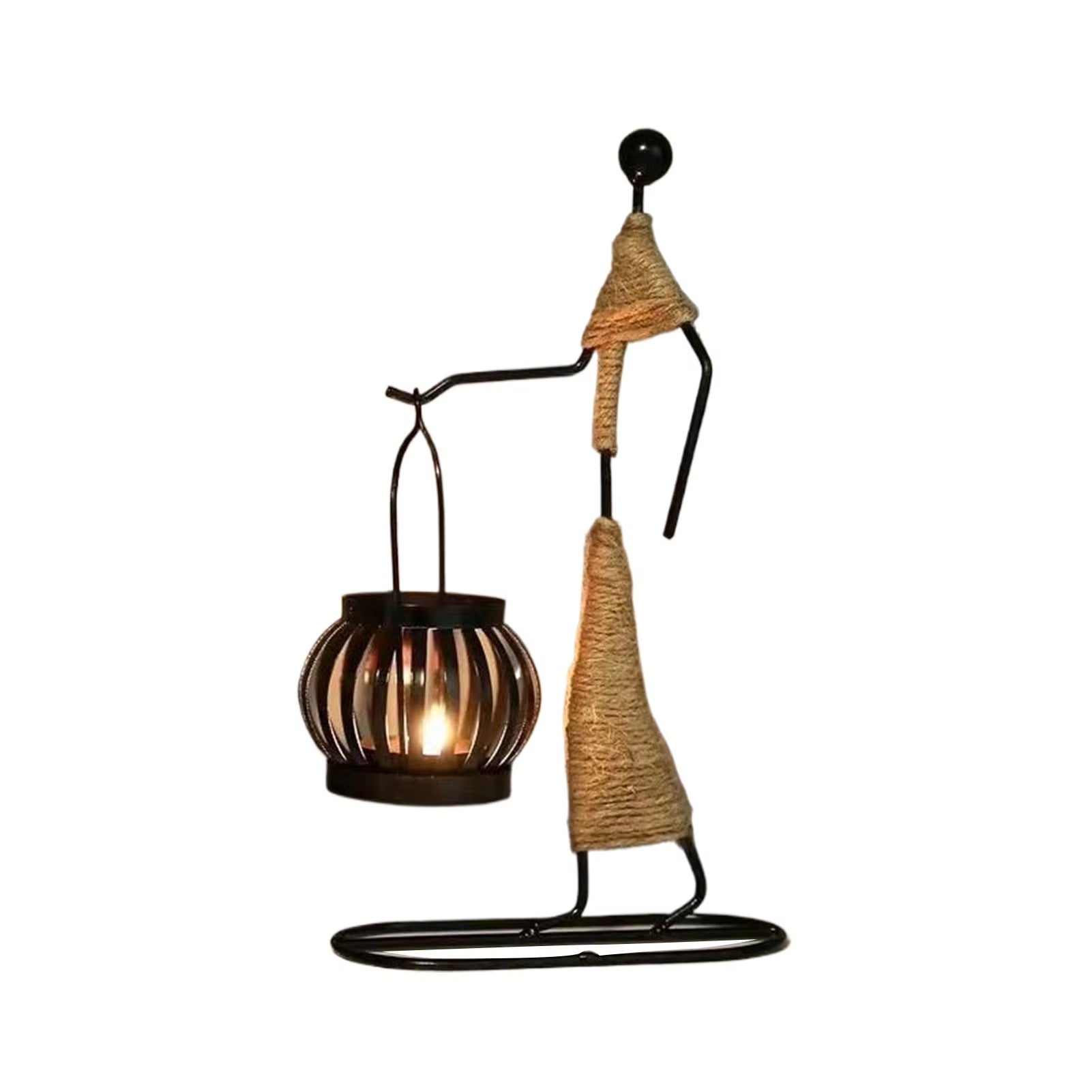 Kerzenständer Metallfigur Vintage – dekoratives Windlicht für Zuhause