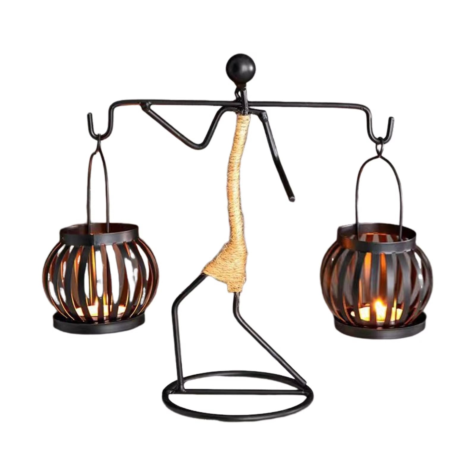 Kerzenständer Metallfigur Vintage – dekoratives Windlicht für Zuhause