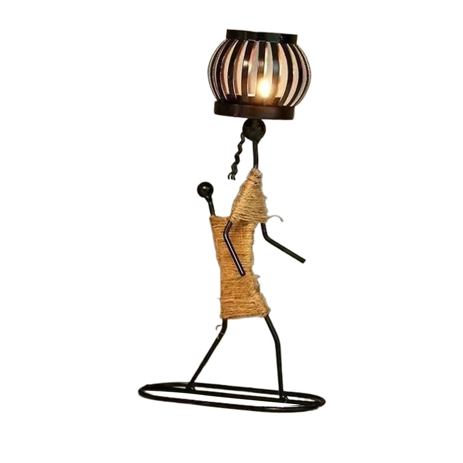 Kerzenständer Metallfigur Vintage – dekoratives Windlicht für Zuhause