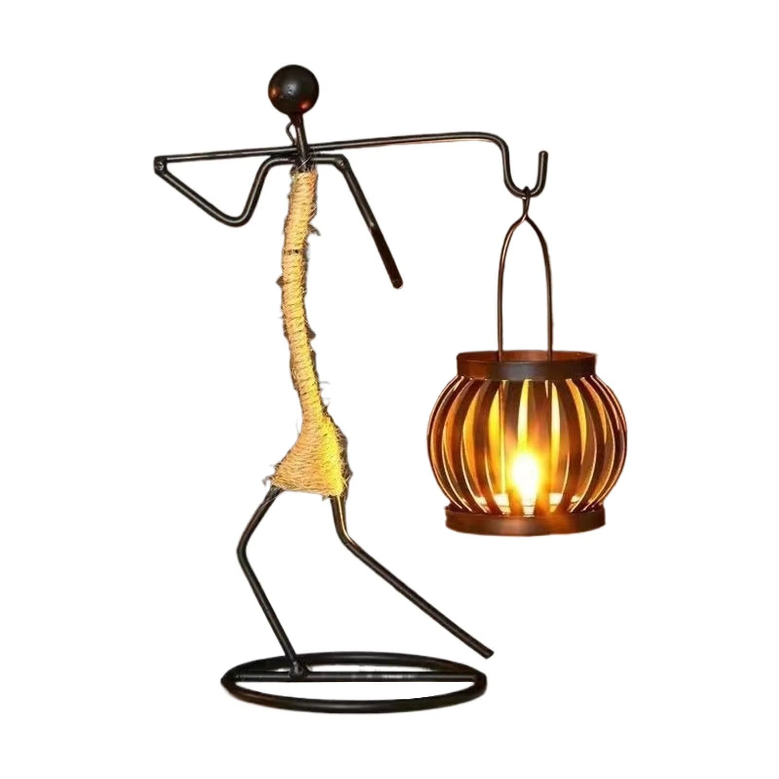 Kerzenständer Metallfigur Vintage – dekoratives Windlicht für Zuhause