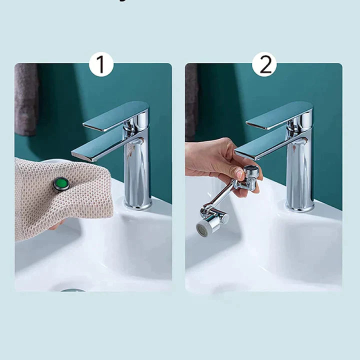 Wasserhahn Aufsatz Drehbar 1080° - Schwenkbar mit 2 Strahlarten