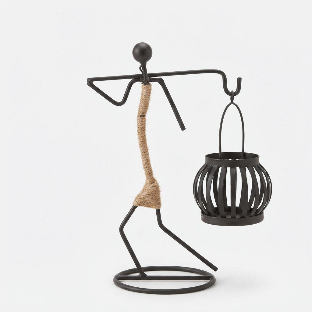 Kerzenständer Metallfigur Vintage – dekoratives Windlicht für Zuhause