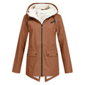 Damen Winterjacke mit Kapuze und Sherpa-Innenfutter – wasserabweisend