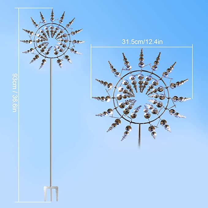 Metall Windspiel für Garten & Terrasse – Drehend, Wetterbeständig