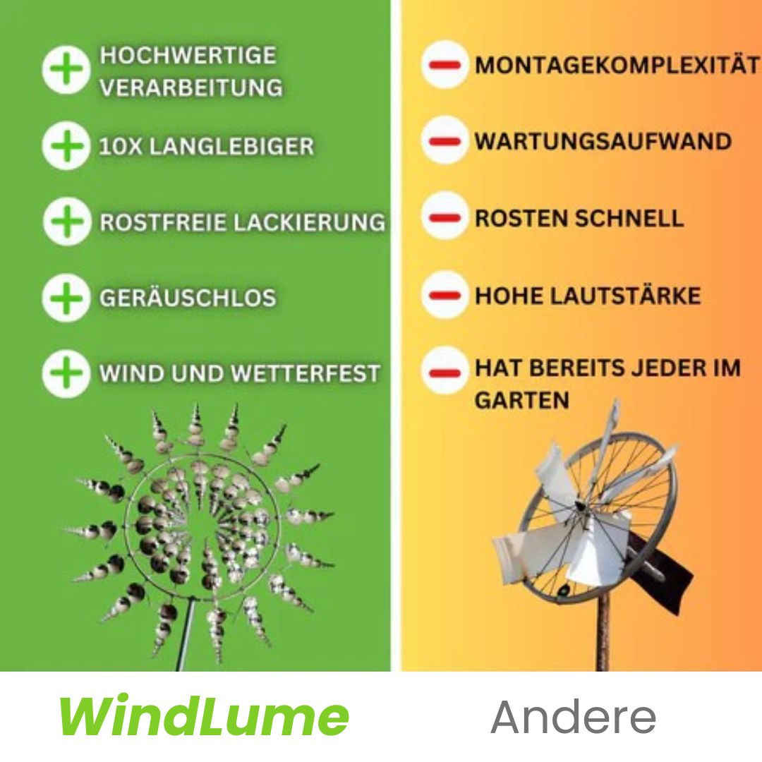 Metall Windspiel für Garten & Terrasse – Drehend, Wetterbeständig