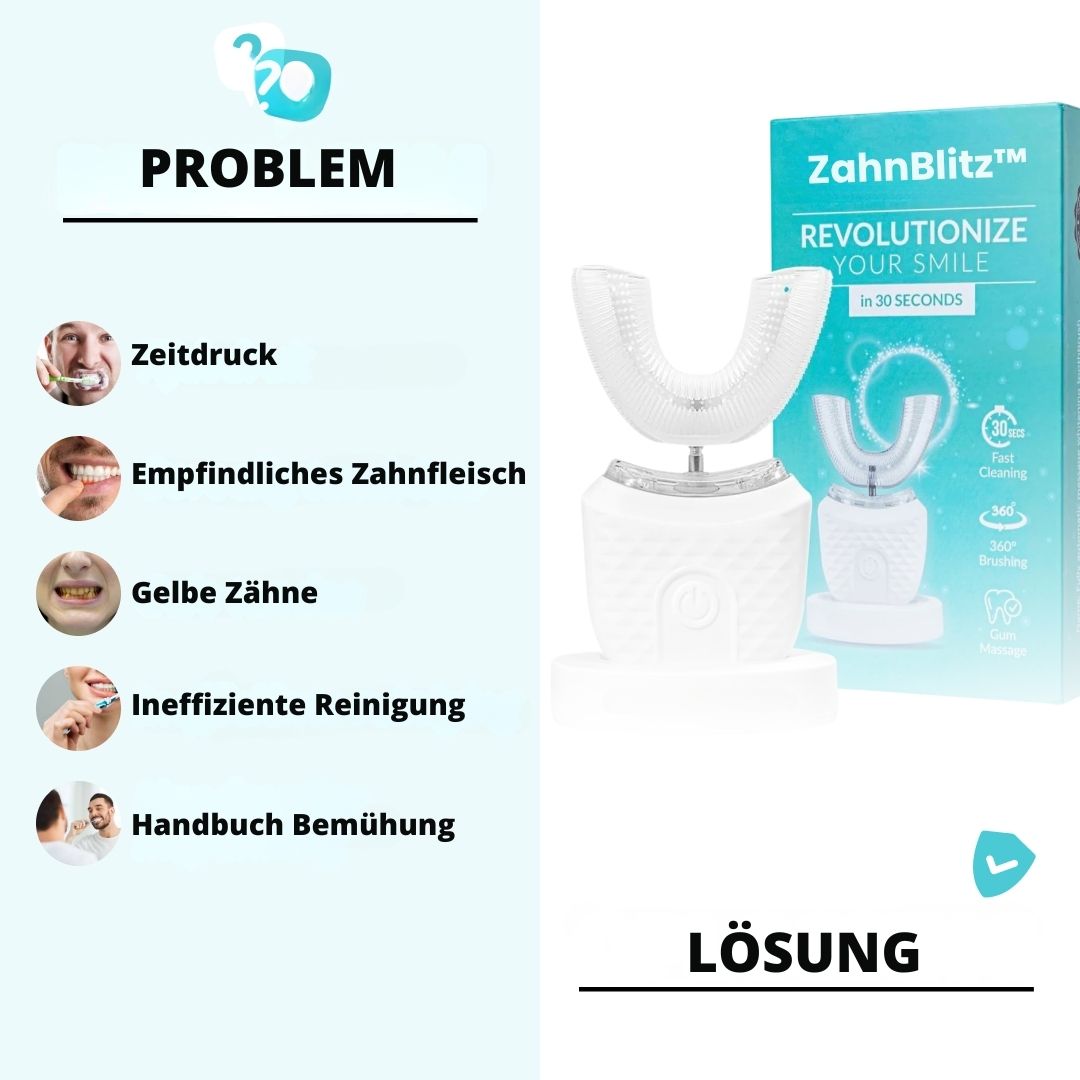 360° Silikon Zahnbürste mit UV-Licht - Automatisch & Wiederaufladbar