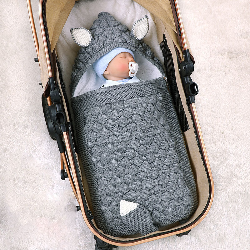 Baby Schlafsack Gestrickt Baumwolle - Knöpfe Verschluss 3-6 Monate